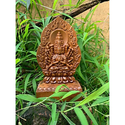 Tượng phật bản mệnh thiên thủ thiên nhãn ( Tuổi tý ) gỗ bách xanh