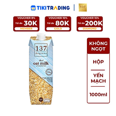 Sữa hạt Yến mạch Không đường 137 DEGREES 1000ml