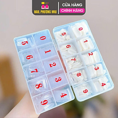 Móng Úp Chân Dài Form Thẳng 500 Móng Hộp 10 Ngăn Size Có Số, Chất Dẻo Linh Hoạt, Đủ Size Dễ Sử Dụng Cho Móng Thẳng Tự Nhiên Cho Cả Tay Và Chân