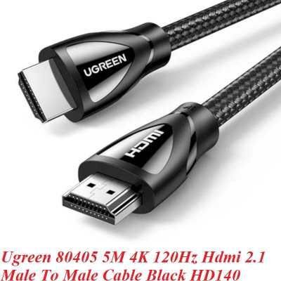 Ugreen UG80405HD140TK 5M 2.1 8K 60Hz 48Gbps 4k 120 hz màu đen Cáp HDMI 2.1 độ phân giải siêu Cao - HÀNG CHÍNH HÃNG