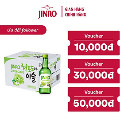 [CHÍNH HÃNG] Soju Hàn Quốc JINRO VỊ NHO 360ml - Thùng 20 chai