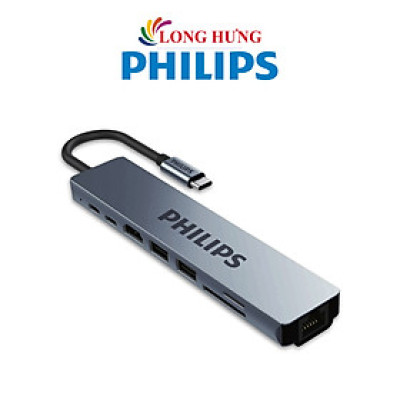 Cổng chuyển đổi Philips 8-in-1 Multifunction Adapter USB-C Hub SWV6118G/71 - Hàng chính hãng