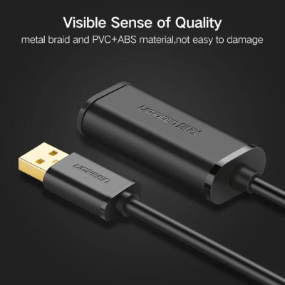 Ugreen UG10319US121TK 5M màu Đen Cáp tín hiệu nối dài USB 2.0 có chip khuếch đại cao cấp - HÀNG CHÍNH HÃNG