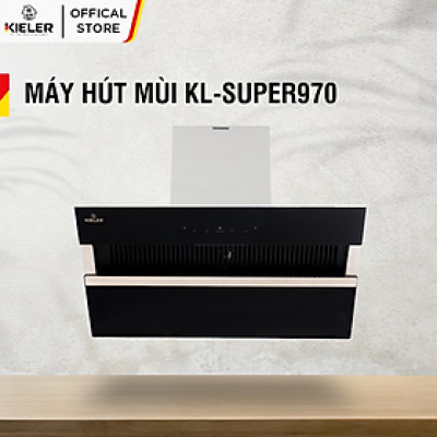 Máy hút mùi KIELER KL-SUPER970 công suất hút cao, không gây tiếng ồn, kiểu vát kính sang trọng, điều khiển bằng cử chỉ - Hàng Chính Hãng
