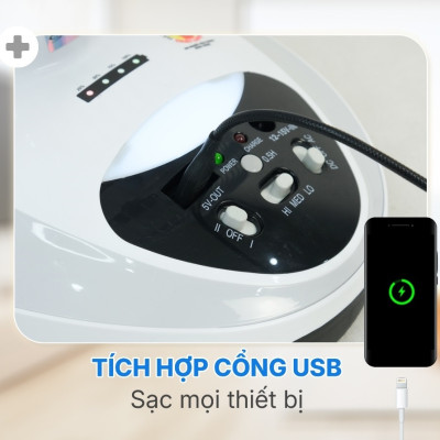 Quạt Sạc Tích Điện để bàn AC&DC 14 inch Honjianda FL314 có đèn LED & sạc USB - Hàng Chính Hãng