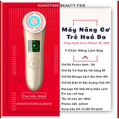 Máy nâng cơ, đẩy dưỡng chất trẻ hoá da thông minh, Nanotime BEAUTY F81E cao cấp nhất hàng chính hãng Bảo Hành 2 Năm 