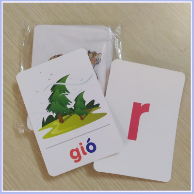 Bộ 42 thẻ học Flash Card chữ cái và chữ ghép cho bé
