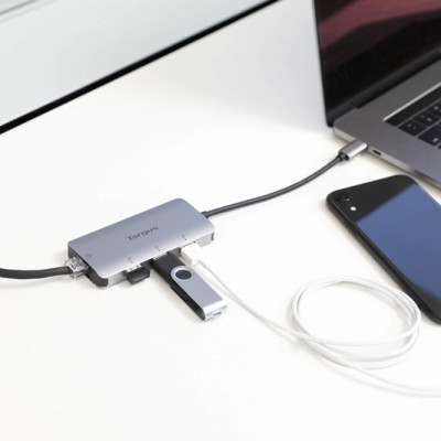 Hub TARGUS 4-Port USB 3.0 và Ethernet 4 in 1  ACA959 - Hàng Chính Hãng 