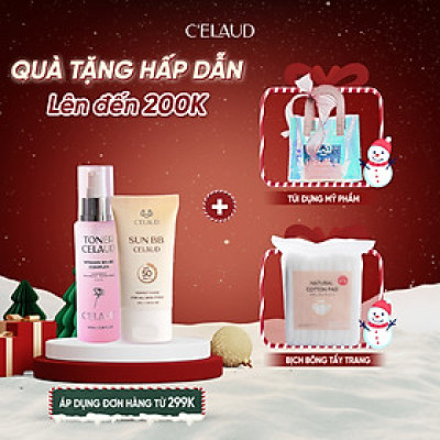Combo nước hoa hồng làm dịu da và kem chống nắng Celaud