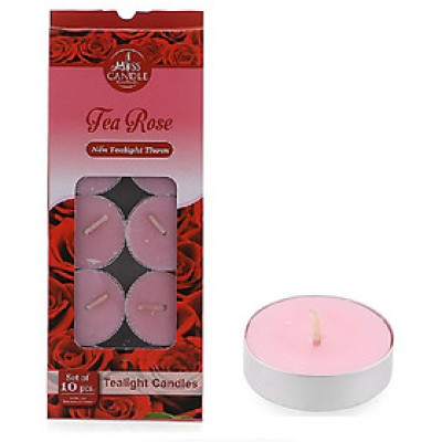 Hộp 10 Nến Thơm Hương Hoa Hồng Miss Candle FTRAMART EDC0368 (Hồng)