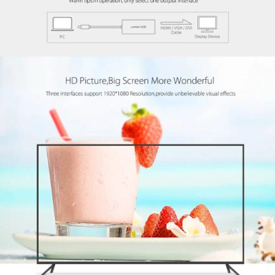 Ugreen UG20417MD114TK Màu Trắng Bộ chuyển đổi Mini displayport sang HDMI + VGA + DVI nhựa ABS - HÀNG CHÍNH HÃNG