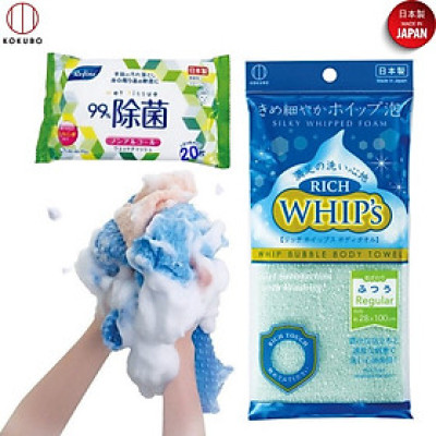 Combo khăn tắm tạo bọt Whip