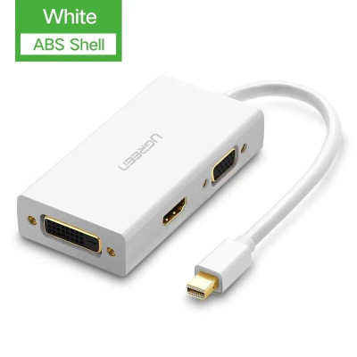 Ugreen UG20417MD114TK Màu Trắng Bộ chuyển đổi Mini displayport sang HDMI + VGA + DVI nhựa ABS - HÀNG CHÍNH HÃNG