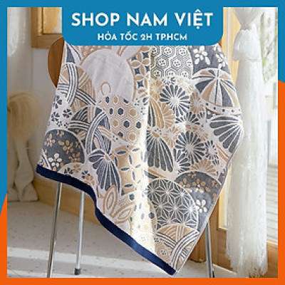 Khăn tắm phong cách Nhật vải gạc cotton 4 lớp siêu mềm siêu thấm hút