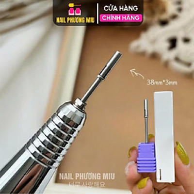Lõi Lắp Đầu Mài Nhám Mini Cao Cấp Làm Nail, Thép Sáng Bóng, Lắp Vừa Chuẩn Lõi Đầu Tím Timi 120,240, Mài Êm Không Tuột, Dễ Tháo Lắp Làm Nail Phương Miu
