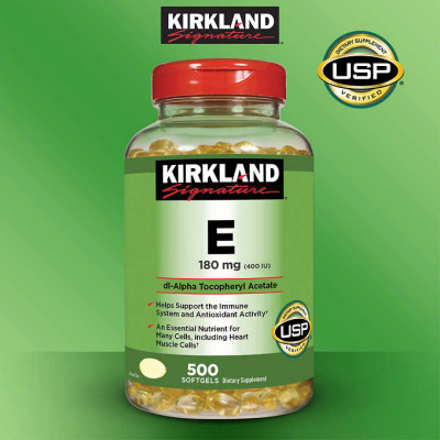 Vitamin E Mỹ Kirkland Signature giúp đẹp da, tóc, làm chậm quá trình lão hóa, chậm nhăn da, tốt cho tim mạch, hỗ trợ sức khỏe sinh sản- OZ Slim Store