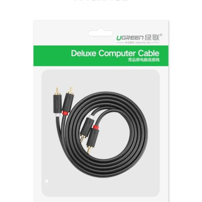 Ugreen UG10519AV104TK 3M màu Đen Cáp âm thanh Bông sen 2 ra 2 dương - HÀNG CHÍNH HÃNG