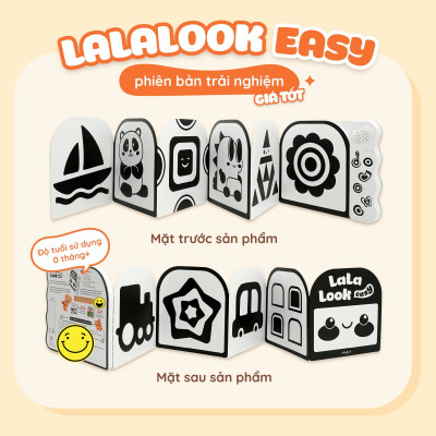Đồ Chơi Âm Thanh (không đèn) Kèm Thẻ Ziczac Lalalook Easy Đen Trắng Kích Thích Thị Giác và Thính Giác Cho Bé Sơ Sinh 0-3 Tháng - Lalala Baby