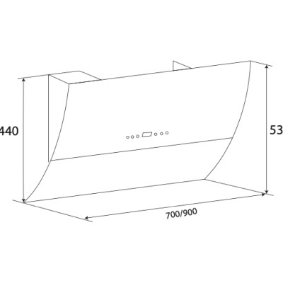 Máy Hút Mùi Kính Vát Cong KAFF KF-LUX AT70H-WH (KF-LUX AT90H-WH) - Hàng Chính Hãng