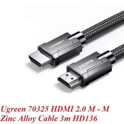 Ugreen UG70325HD136TK 3M 2.0 4K 60Hz 18Gbps màu đen Cáp HDMI chống nhiễu độ phân giải Cao - HÀNG CHÍNH HÃNG