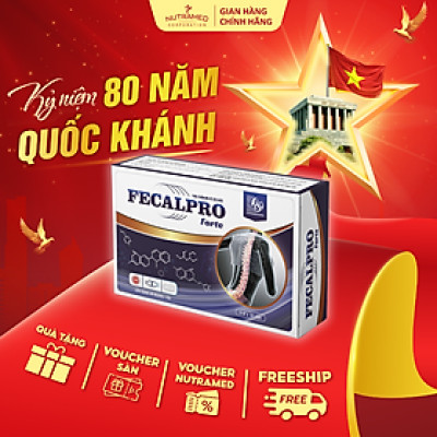 Viên uống Fecalpro Forte hỗ trợ bổ sung Canxi hữu cơ, khoáng chất giúp xương khỏe mạnh (30 viên) - Nutramed
