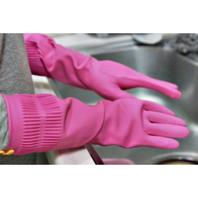 Bộ 3 Đôi Găng Tay cao Su Tự Nhiên Hàn Quốc Có Móc 38 cm