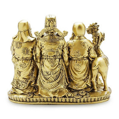 Tượng Phước Lộc Thọ chùm CTT6 26.7 x 12 x 21.5 cm mạ vàng hoặc màu xanh lựa chọn