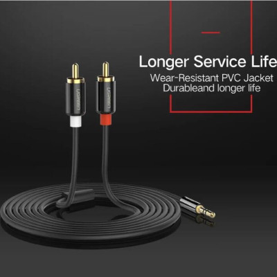 Ugreen UG10590AV116TK 3M màu Đen Cáp âm thanh 2 đầu Bông sen sang 3.5mm Dương mạ vàng - HÀNG CHÍNH HÃNG
