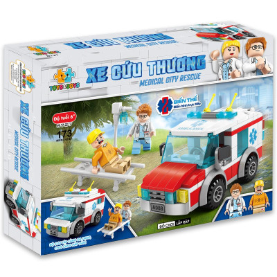 Đồ Chơi Lắp Ráp Xe Cứu Thương - Medical City Rescue - Toys&Joys 8727 (173 Mảnh Ghép)