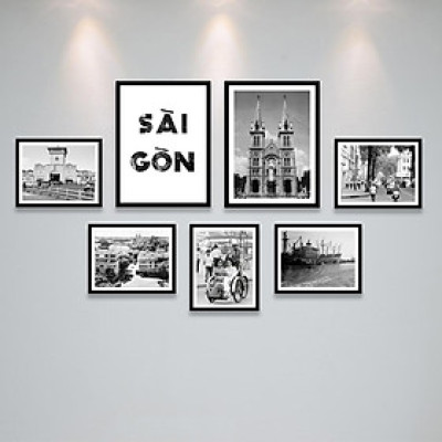 Set 7 Tranh Khung Kính Sài Gòn Xưa PMK7003