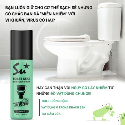 Combo 2 chai Xịt khử khuẩn bệ ngồi bồn cầu Su Star hương bách hoa loại bỏ 99.999% vi khuẩn trong 10s 50ml