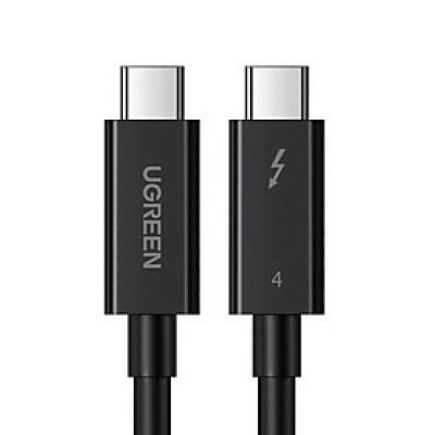 Ugreen UG30389US501TK 0.8M Thunderbolt 4 cáp 8k 60hz hỗ trợ 40Gbps 100W PD màu đen - HÀNG CHÍNH HÃNG