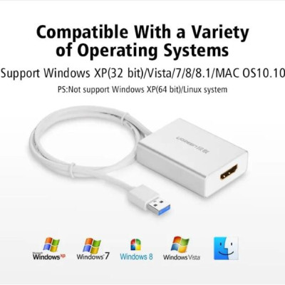 Ugreen UG4022940229TK 80CM Cáp chuyển USB 3.0 sang HDMI cao cấp - HÀNG CHÍNH HÃNG