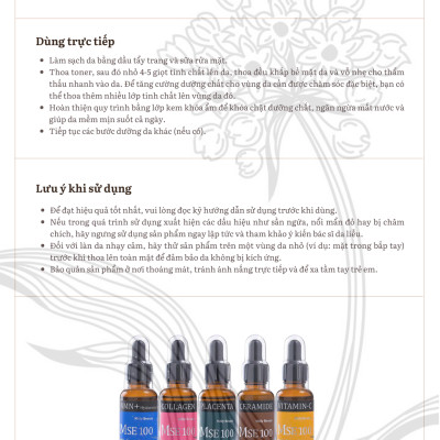 Bộ quà tặng MSE100 tinh chất phục hồi trẻ hóa da NMN+HY 30ml + MSE100 tinh chất nhau thai tái sinh Placenta 30ml - Mōly Beauty