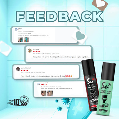 Combo Xịt khử khuẩn bệ ngồi bồn cầu Su Star, loại bỏ 99.999% vi khuẩn trong 10 giây 50ml