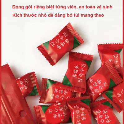 Túi 20 Khăn Giấy Nén Hàn Quốc Cao Cấp Loại Dày 2 Lớp 20*20cm - Hàng Chính Hãng