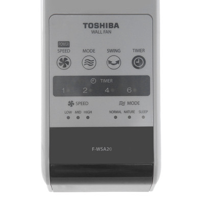 Quạt treo tường Toshiba F-WSA20(H)VN - 3 cánh, động cơ bạc thau - 3 mức gió - Điều khiển từ xa - Hẹn giờ tắt - Hàng chính hãng, bảo hành 12 tháng