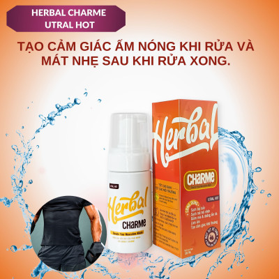 HERBAL CHARME (UTRAL HOT) Dung Dịch Vệ Sinh Nam Giới Khử Mùi Tạo Bọt Hương Thơm Nam Tính Giúp Làm Sạch Sâu Chai 100ml