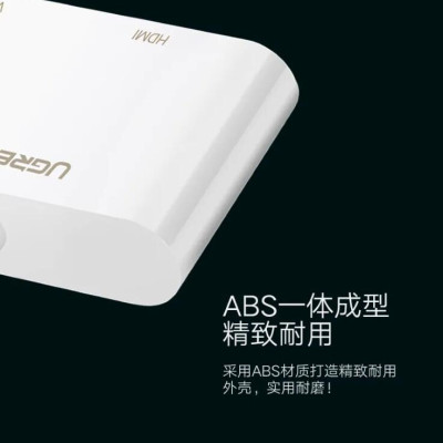 Ugreen UG40364MD108TK Màu Trắng Bộ chuyển đổi Mini DP sang HDMI + VGA hỗ trợ phân giải 4K - HÀNG CHÍNH HÃNG