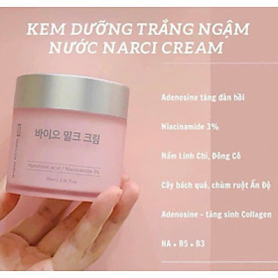 Kem dưỡng narci natural 70g hạn dùng 2027 giúp dưỡng trắng da cấp ẩm phục hồi