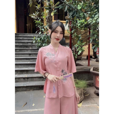 Đồ Lam Đi Chùa Mẫu Hoa Cúc