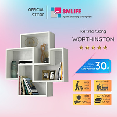 Kệ gỗ trang trí đa năng SMLIFE Worthington