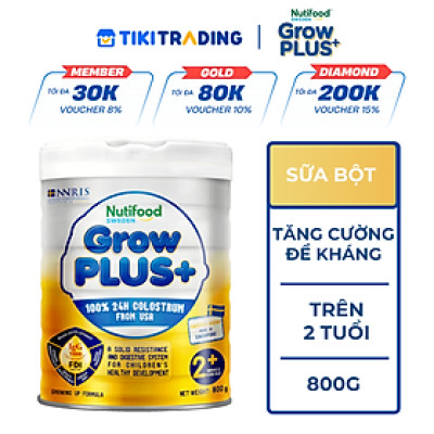 Sữa bột Nutifood GrowPLUS+ Sữa Non 2+ Lon 800g