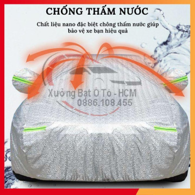 Bạt Phủ Xe Ô Tô 3 Lớp Tráng Nhôm Cao Cấp, Áo Trùm Bảo Vệ Xe TOYOTA INNOVA, Bạc Phủ Trùm Bảo Vệ Che Nắng