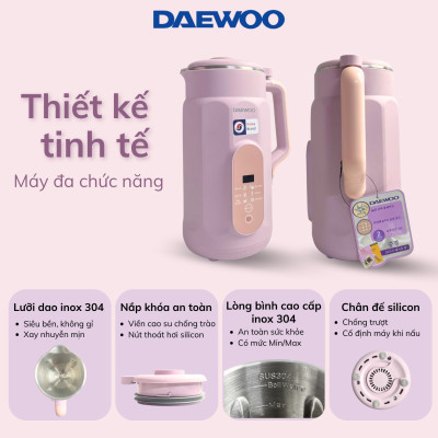 Máy Làm Sữa Hạt Daewoo DWSM-1310 1L, tặng Cẩm Nang 50 Công Thức - Máy Xay Nấu Đa Năng BH 2 năm, Hàng Chính Hãng