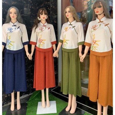Đồ Lam Đi Chùa # Tàu Lụa Quần Váy # Hoa iN # Quần Áo Nữ # Đồ Bộ Nữ