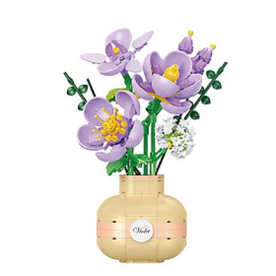 BALODY - 21091 Bộ xếp hình bình hoa Violet (539 chi tiết) (KT 14x18.5x7cm)