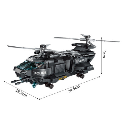Đồ chơi lắp ráp, xếp hình: Trực thăng vận tải diều hâu đen - Qman 1928 (473 chi tiết)
