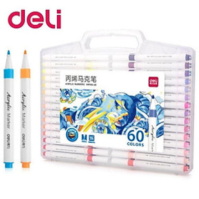 Bút Marker Deli 60 Màu EC189-60 (Hộp 60 màu)