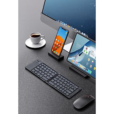 Bàn phím Bluetooth rời gấp gọn dành cho Windows, Mac, iOS và Android kết nối điện thoại, laptop, máy tính bảng - Hàng chính hãng